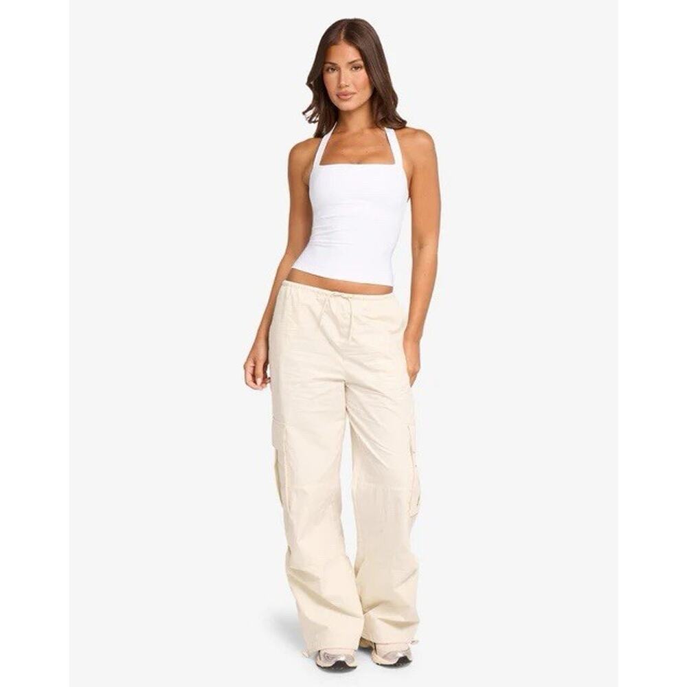SOLD OUT Crop Shop Boutique Cream Wide Leg Pants OAK